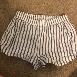 Forever 21 Blue and White Stripe Canvas Shorts